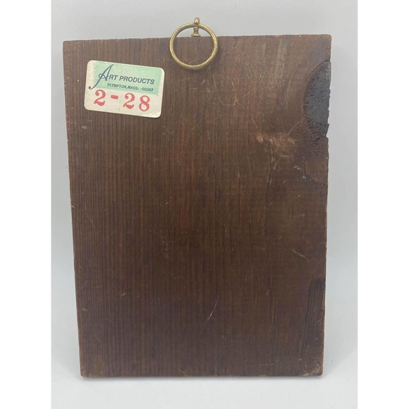 Hummel Farmer Boy With Bunny Rabbits Wooden Plaque Hanging Decoupage - Picture 2 of 4